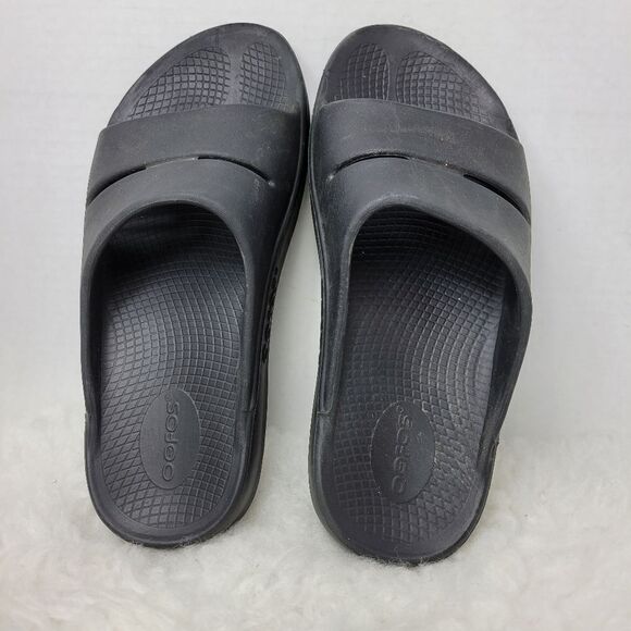 OOFOS OOahh Black Slide Recovery Women'S Sandals Shoes Size 9 - Picture 6 of 10